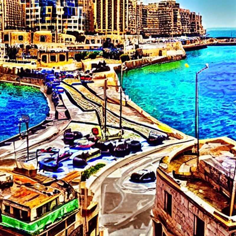 Deux amies profitant du soleil printanier sur la promenade de Sliema, Malte, avec la mer Méditerranée scintillante en arrière-plan. Une escapade idéale pour les vacances de printemps! (Two friends enjoying the spring sunshine on the Sliema promenade, Malta, with the shimmering Mediterranean Sea in the background. An ideal spring break getaway!)