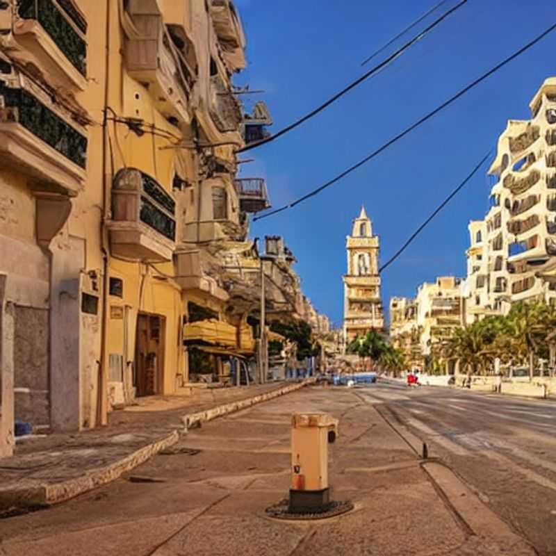 French: Une vue éclatante de Sliema, Malte, baignée par le soleil printanier, un aperçu des aventures qui vous attendent pendant votre 'spring break' !