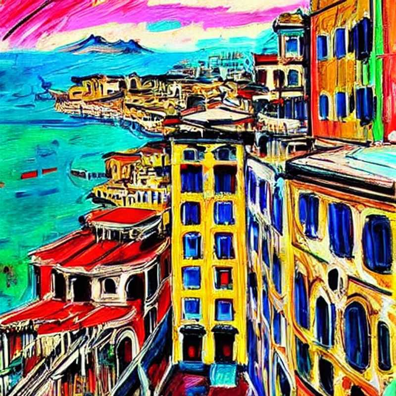 Naples au printemps : Découvrez les rues animées et colorées, avec le Vésuve en toile de fond, lors de votre escapade de printemps à Naples, en Italie.
