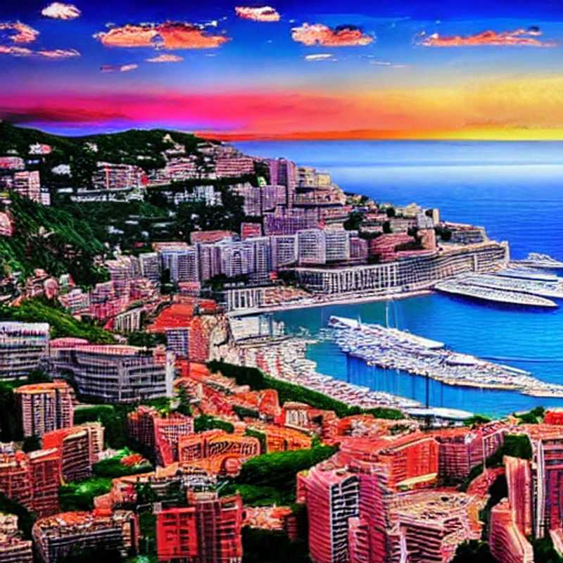 Vue imprenable sur Monaco baignée de soleil printanier, une promesse d'évasion et de glamour durant les vacances de Pâques.
