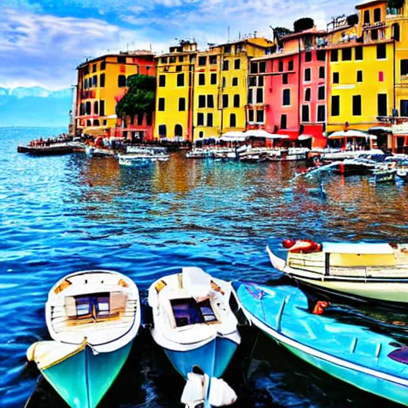 Colorido porto de Portofino, Itália, banhado pelo sol da primavera, um destino imperdível para as suas férias de primavera.