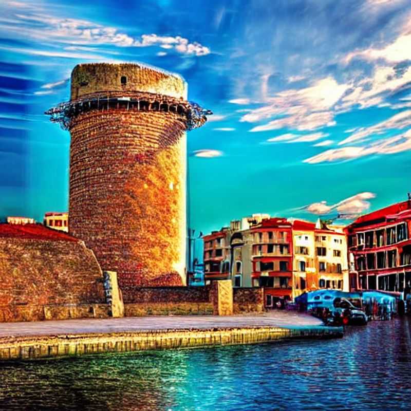 Deux jeunes explorateurs découvrant les charmes printaniers de Thessalonique, avec en arrière-plan la ville baignée de soleil et la mer Égée scintillante, des incontournables de leur escapade de vacances.