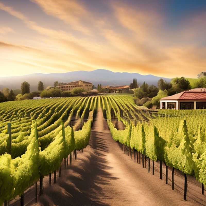 Le paysage enchanteur de Napa Valley, Californie, avec ses vignobles ondulants et ses domaines prestigieux.