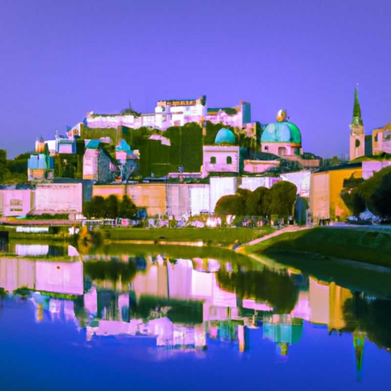Dois casais passeando pela pitoresca cidade de Salzburgo, Áustria, com suas charmosas ruas de paralelepípedos e arquitetura barroca, durante sua viagem de uma semana de verão.