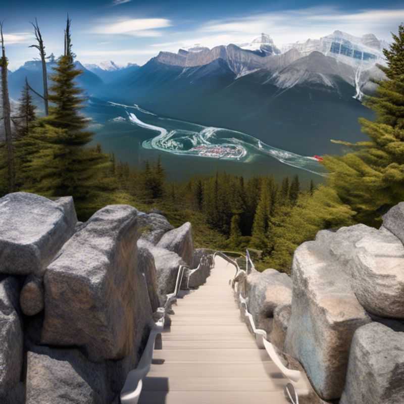 Une famille avec des enfants explorant le paysage spectaculaire de Banff, Canada, lors de leur voyage d'une semaine en automne, entourée de couleurs flamboyantes et de montagnes majestueuses.
