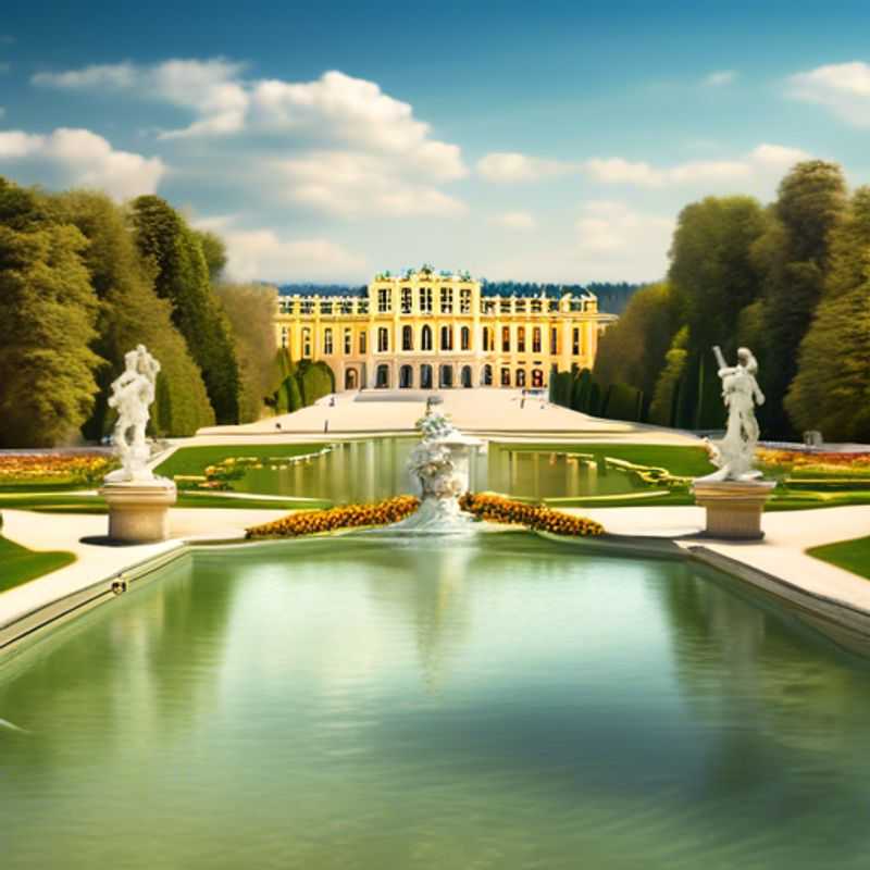 Two couples experiencing the enchanting autumn charm of Vienna, Austria, surrounded by colorful fall foliage and historic architecture during their luxurious two-week getaway.