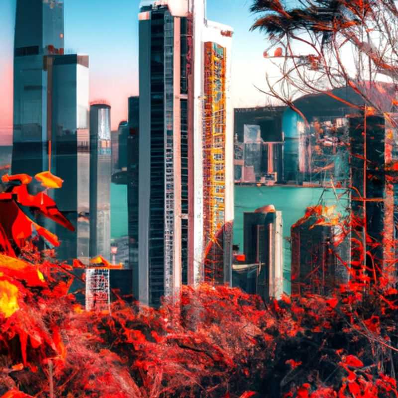 Deux couples, voyageurs de luxe sur les réseaux sociaux, admirant l'effervescence de Hong Kong, Hong Kong, lors de leur escapade de deux semaines au cœur de la cité étincelante, pendant la saison automnale.