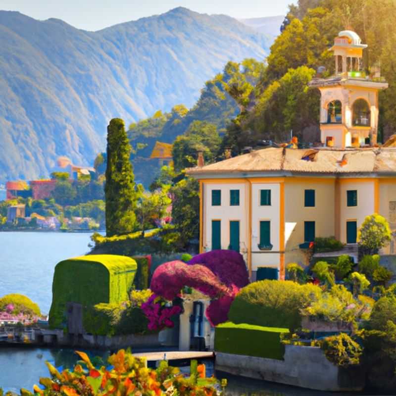 Um casal aproveitando o cenário de inverno deslumbrante do Lago de Como, Itália, com as montanhas cobertas de neve ao fundo, durante sua escapada de 24 horas.