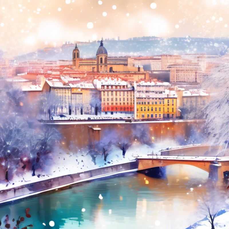 Lyon, la lumière dorée d'un coucher de soleil hivernal sur les toits, illustrant son charme et son luxe discret.