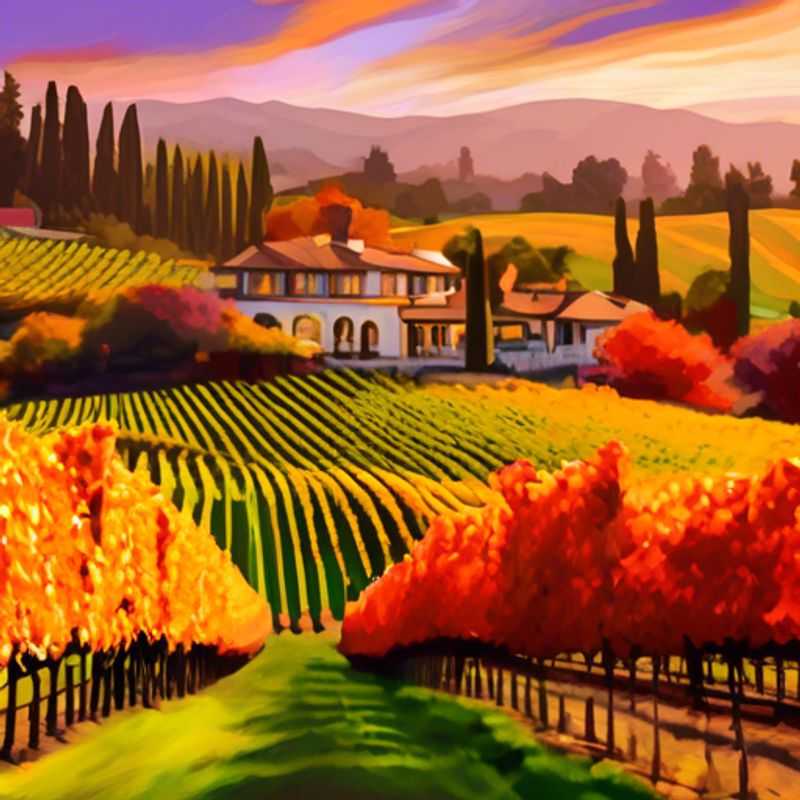 Le paysage enchanteur de Napa Valley, Californie, avec ses vignobles ondulants et ses domaines prestigieux.