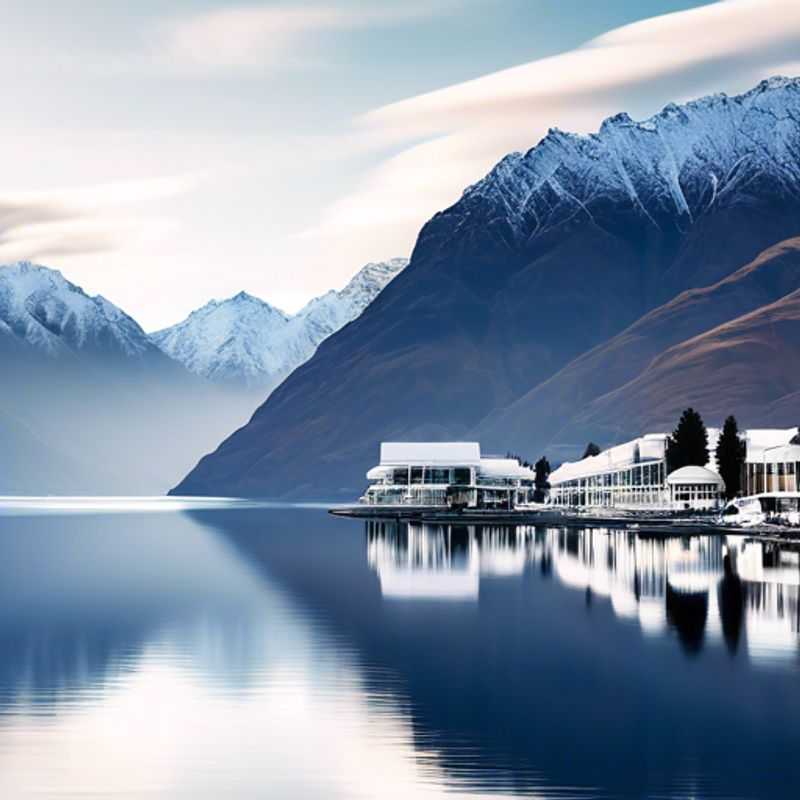Queenstown, Nouvelle-Zélande : Un paysage majestueux de montagnes enneigées et d'un lac scintillant, illustrant le luxe de la nature de cette destination.