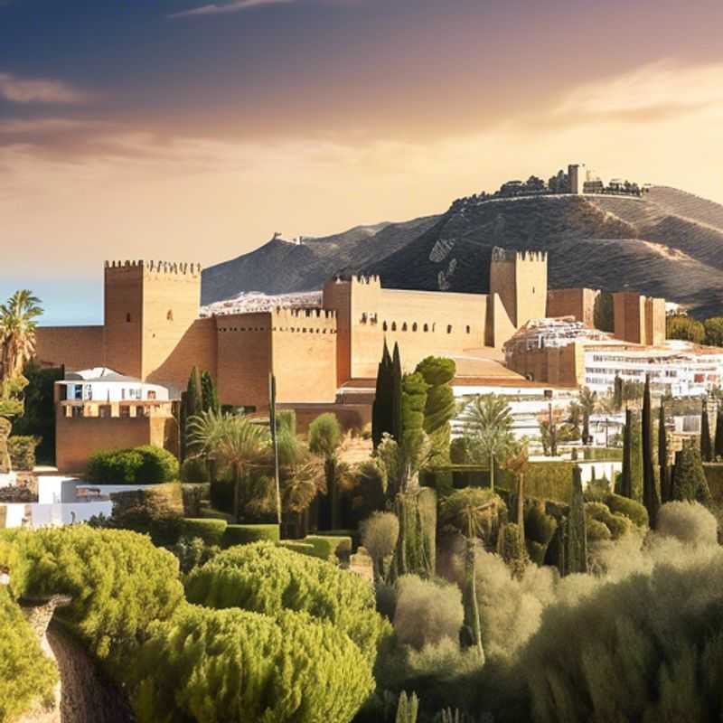 Un voyageur solitaire explorant la beauté culturelle de Málaga, en Espagne, entouré de fleurs printanières, pendant son séjour de trois semaines.
