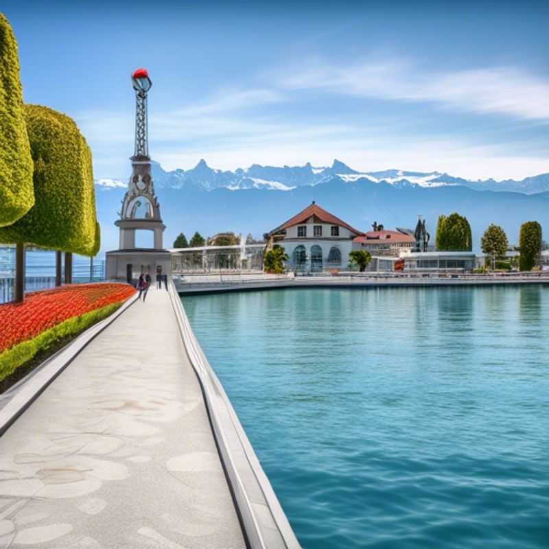 Familia disfrutando de un día de invierno en Lausana, Suiza, explorando la belleza del lago de Ginebra y participando en actividades de bienestar, en su viaje de 24 horas como viajeros de lujo.
