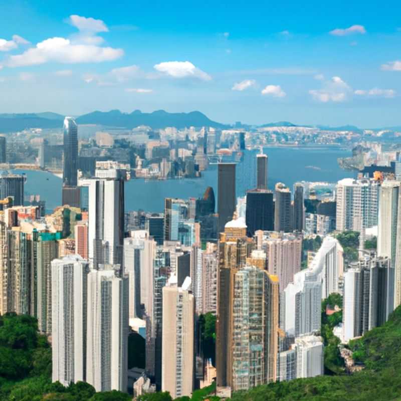Um viajante solitário contempla o horizonte deslumbrante de Hong Kong, uma sinfonia de arranha-céus e luzes cintilantes, durante sua aventura de 4 dias no outono.