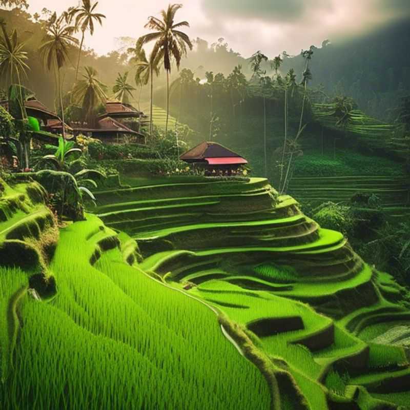 Two couples, The Luxury Social Media Travelers, basking in the golden sun on a pristine Bali beach, surrounded by lush greenery and vibrant culture during their 5-day summer getaway.
