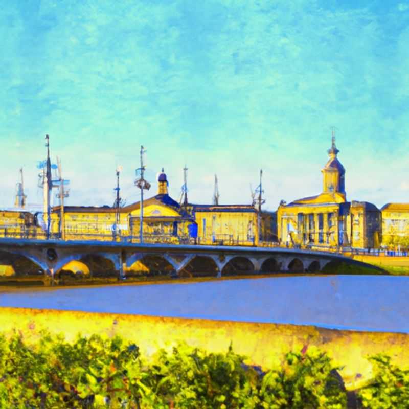 Viajante solo desfrutando do charme primaveril de Bordéus, França, com seus edifícios históricos banhados pelo sol e o icônico Miroir d'Eau refletindo o céu azul, durante uma escapada de 24 horas.