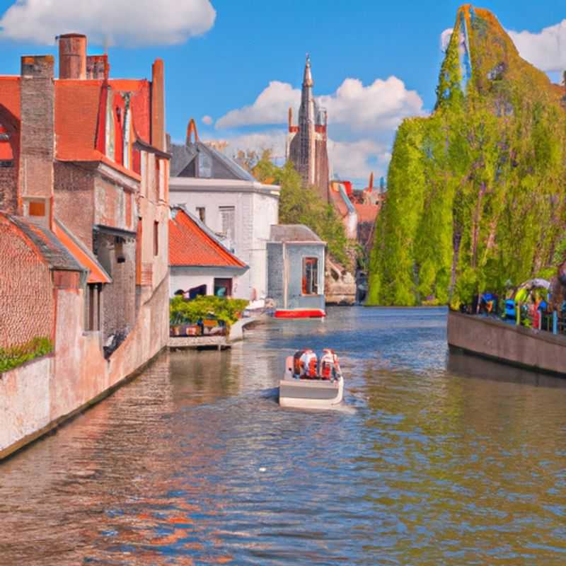 Visita ao Museu Groeninge na primavera em Bruges, Bélgica