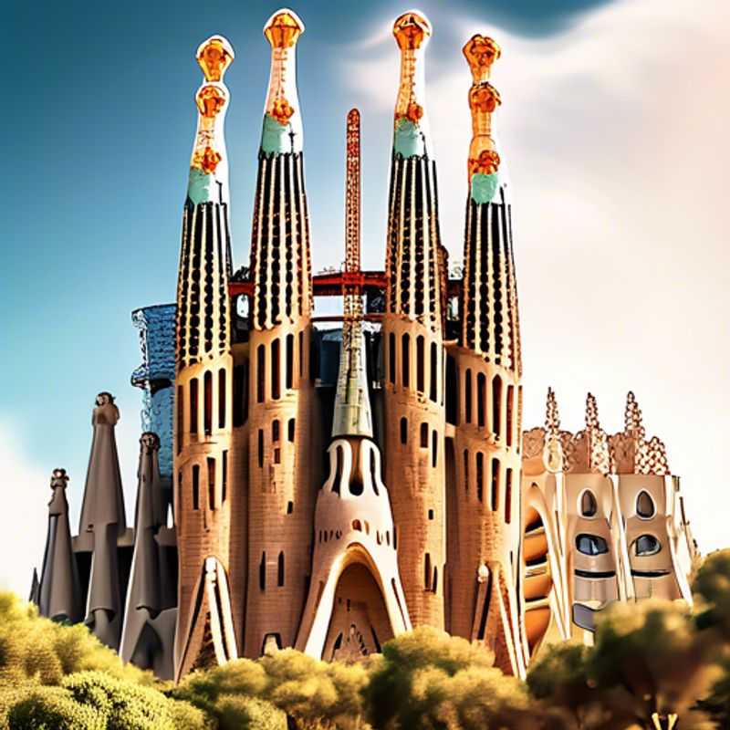 Tres parejas explorando la vibrante cultura de Barcelona, España, rodeadas de hojas doradas en otoño, mientras disfrutan de su aventura de tres semanas como Los Exploradores Culturales de Lujo.