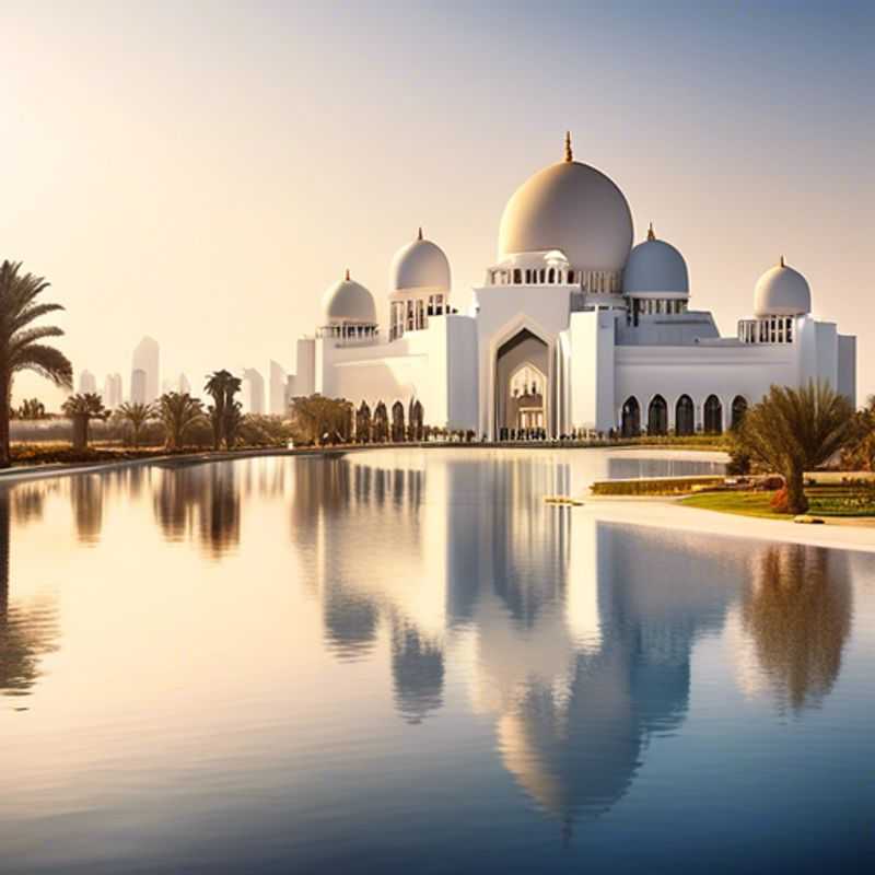 Un viajero solitario disfrutando de la opulencia de Abu Dhabi, Emiratos Árabes Unidos, mientras explora impresionantes mezquitas y lujosos rascacielos durante su escapada de 4 días en primavera.