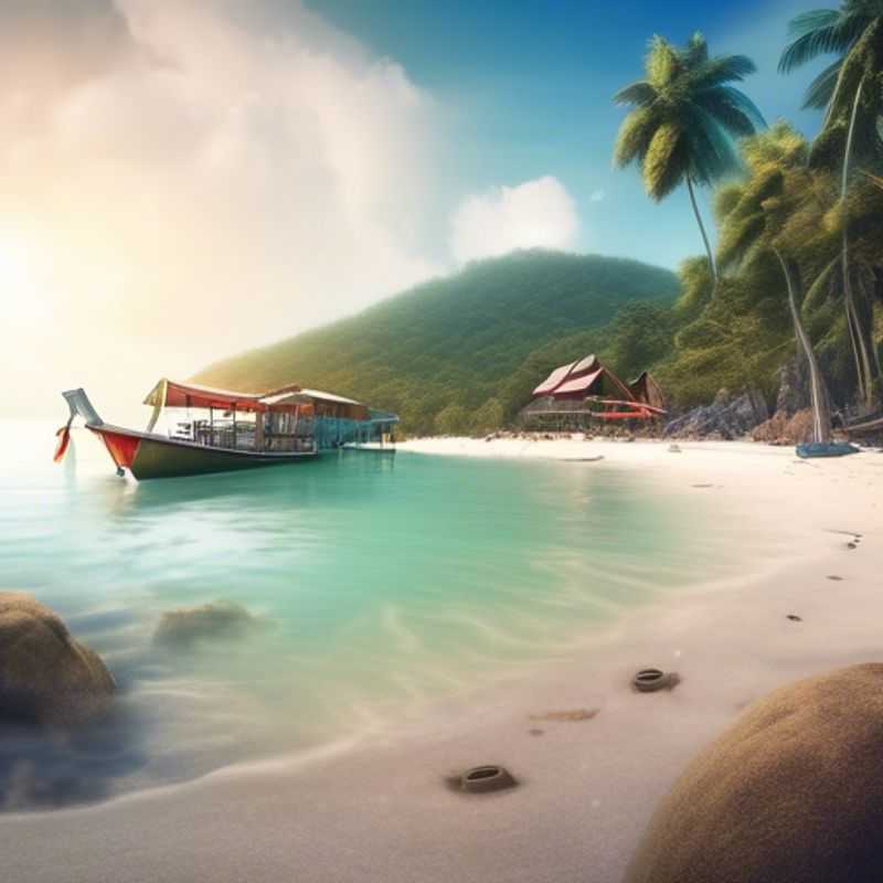 Una pareja disfrutando de un atardecer sereno en Koh Phangan, Tailandia, mientras exploran las experiencias de bienestar de lujo durante su semana de invierno.