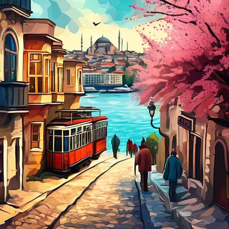 Deux couples explorant la beauté printanière d'Istanbul, Turquie, avec ses fleurs éclatantes et son architecture majestueuse, lors de leur escapade de 4 jours.