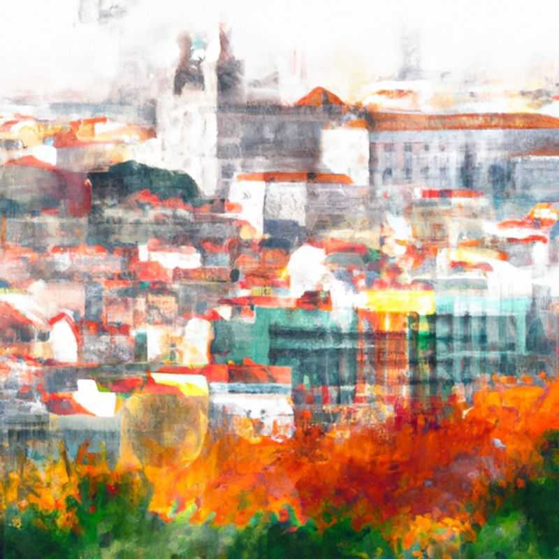 Três casais explorando o encanto outonal de Lisboa, Portugal, durante uma viagem de duas semanas, maravilhando-se com a vibrante arquitetura da cidade, ruas históricas e vistas deslumbrantes.