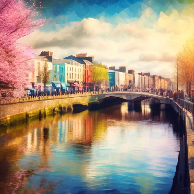 Trois couples du Luxury Group Traveler profitant de l'atmosphère printanière de Dublin, en Irlande, lors de leur escapade de 24 heures.