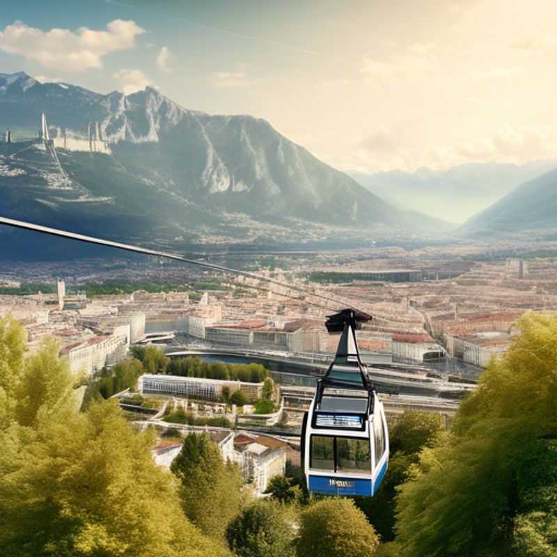 Un viajero solitario disfrutando de la impresionante vista de Grenoble, Francia, con las montañas nevadas de fondo, durante su escapada de 4 días en invierno como el Viajero de Lujo de Último Minuto.