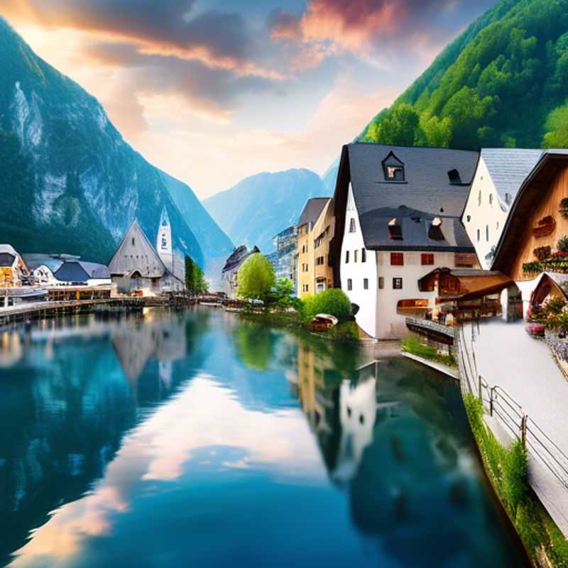 Deux couples explorant le charme enchanteur de Hallstatt, en Autriche, lors de leur escapade romantique de 5 jours à la recherche d'une coolcation.