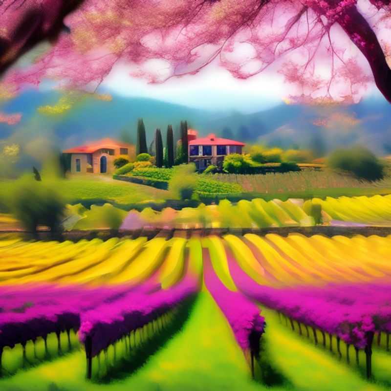 Deux couples profitant de la beauté printanière de Napa Valley, USA, avec des vignes luxuriantes et des paysages pittoresques, lors de leur escapade romantique de deux semaines.