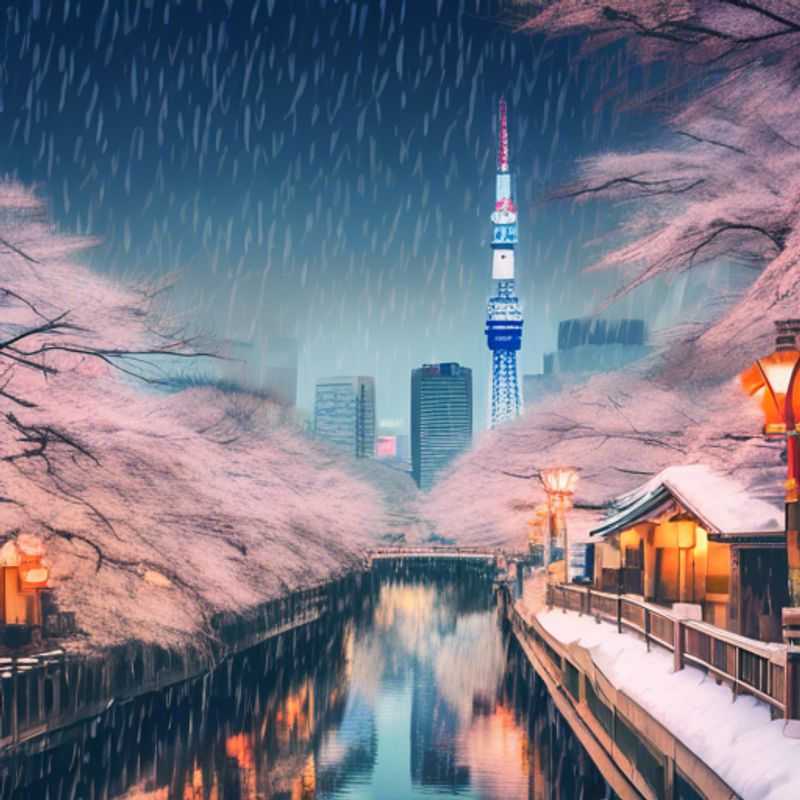 Dos parejas explorando la vibrante ciudad de Tokio, Japón, con sus luces brillantes y paisajes invernales, durante su viaje de lujo de 4 días en invierno.