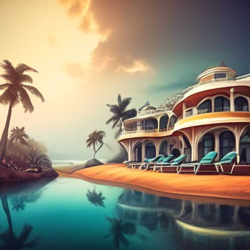 Una familia con niños disfrutando de la playa de Goa, India, durante su viaje de 24 horas en invierno, rodeados de palmeras y un ambiente tropical de lujo.