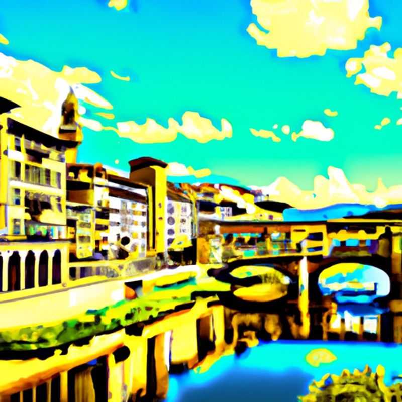 Uma viajante solitária contempla a beleza da Ponte Vecchio em Florença, Itália, durante sua aventura de uma semana na cidade renascentista sob o sol do verão.