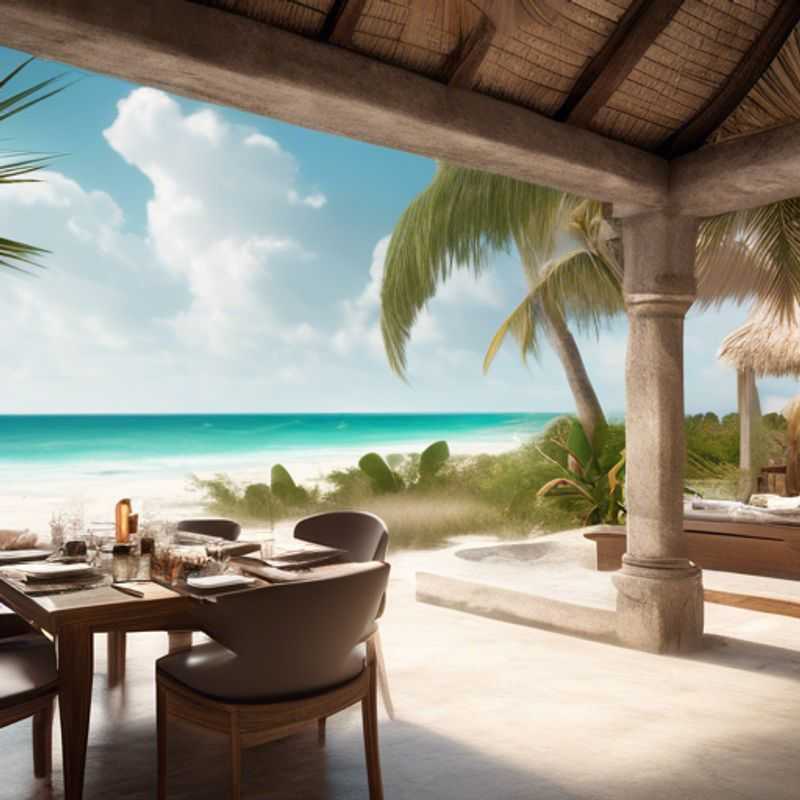 Two couples basking in the sun on the pristine beaches of Tulum, Mexico, surrounded by lush palm trees and turquoise waters, during their one-week spring getaway as The Luxury Social Media Travelers.