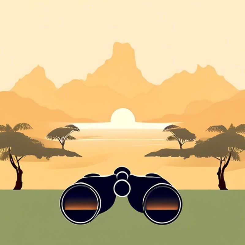 Close-up image of binoculars, perfect for spotting wildlife on a safari adventure.