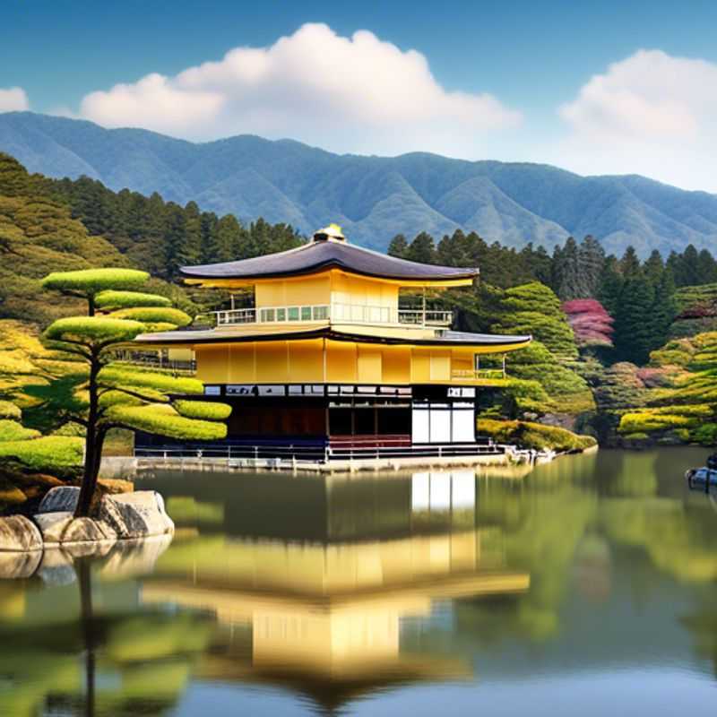 Un voyageur solitaire explorant la sérénité des jardins de Kyoto, Japon, entouré des couleurs vibrantes de l'automne lors de son séjour de 4 jours axé sur le bien-être.