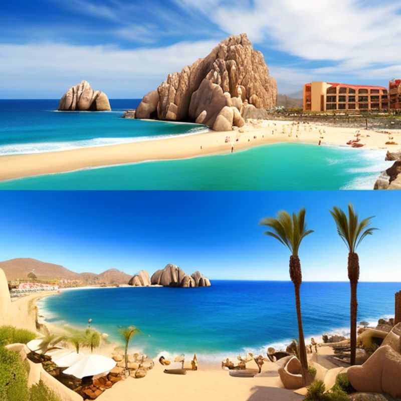 Le soleil couchant sur les eaux turquoise de Los Cabos, Mexique.