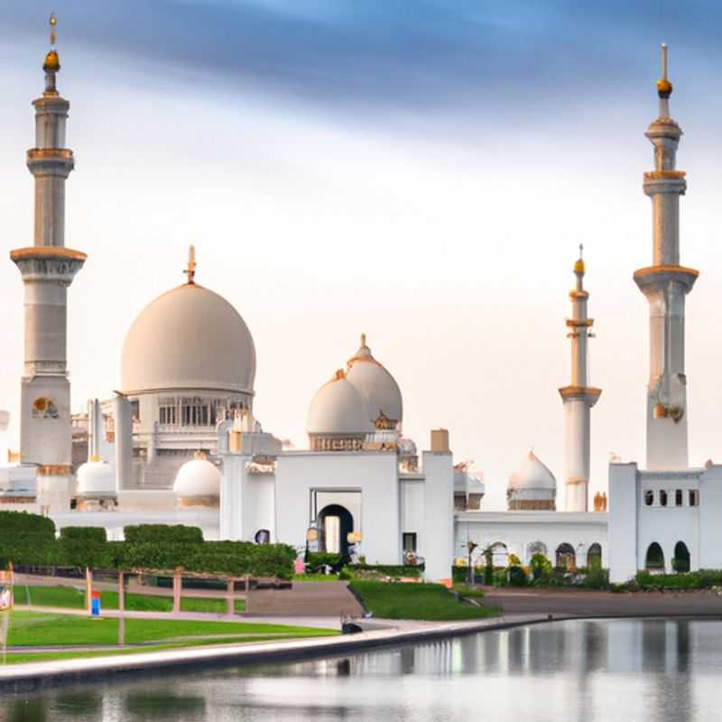 Viagem pela Grande Mesquita Sheikh Zayed em Abu Dhabi durante o inverno