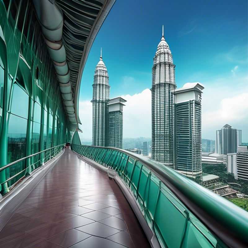 Una familia disfrutando de la vibrante ciudad de Kuala Lumpur, Malasia, durante su estancia de lujo de 5 días en otoño, con los impresionantes Petronas Twin Towers de fondo.