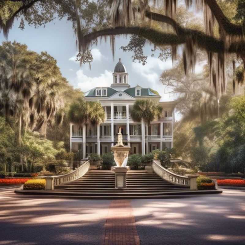 Un voyageur solo profitant de l'élégance historique de Savannah, aux États-Unis, lors de son séjour de 3 jours en été, entouré de charmantes rues bordées d'arbres et de magnifiques maisons anciennes.