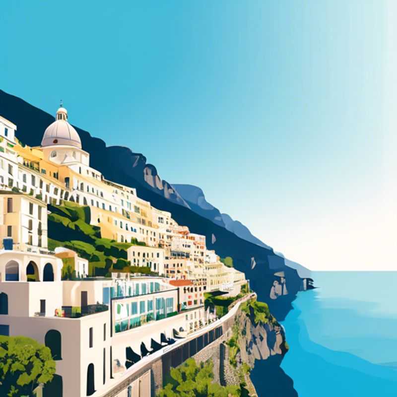 La côte amalfitaine, vue imprenable sur ses falaises spectaculaires et ses eaux turquoise. Un aperçu du luxe italien.