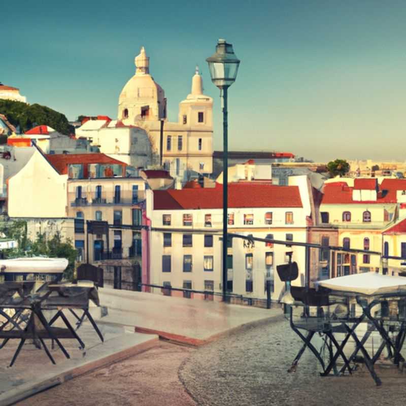 Três casais explorando o encanto outonal de Lisboa, Portugal, durante uma viagem de duas semanas, maravilhando-se com a vibrante arquitetura da cidade, ruas históricas e vistas deslumbrantes.