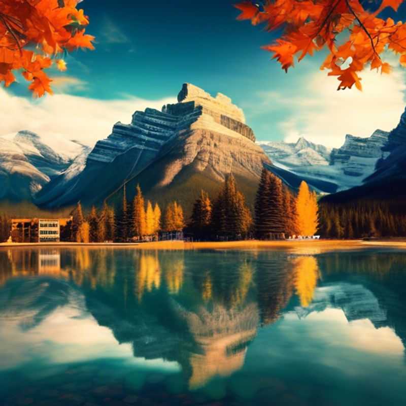 Les majestueuses montagnes enneigées de Banff, au Canada, un paysage de luxe naturel.