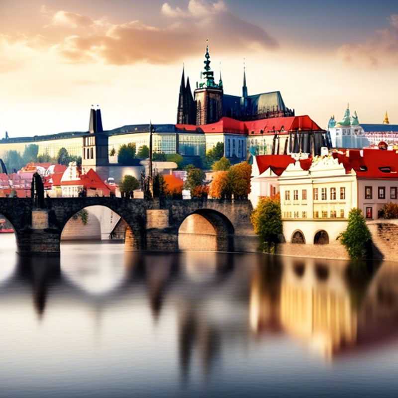 Prague, République tchèque, un charme luxueux : architecture gothique et ponts pittoresques au crépuscule.