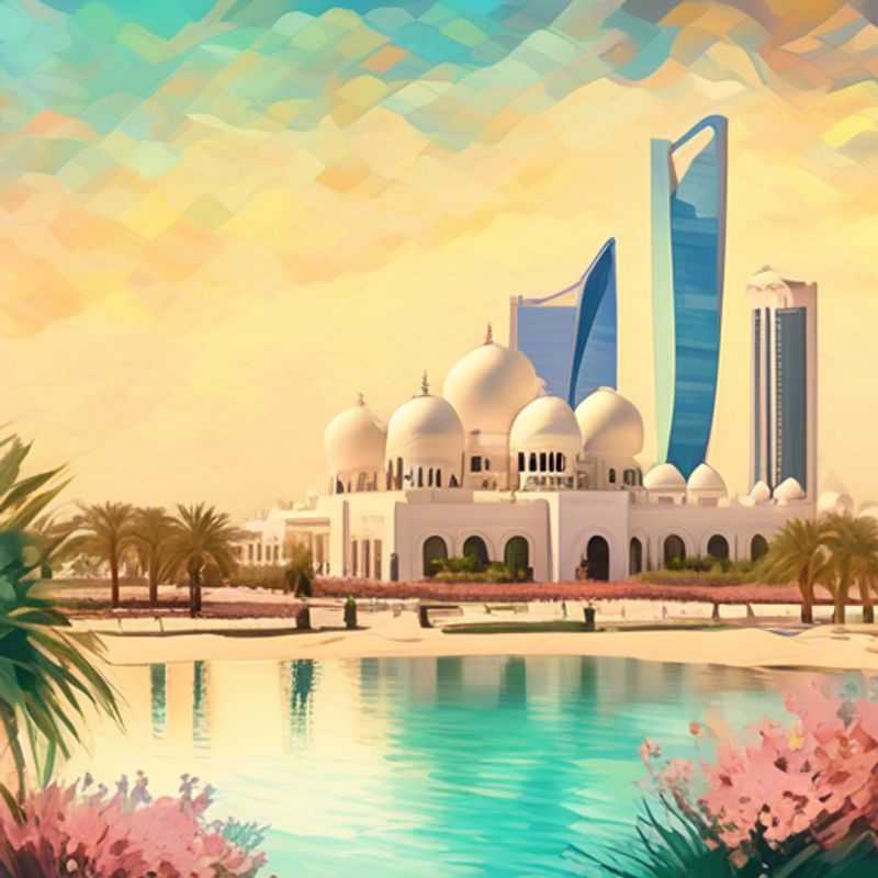 Un viajero solitario disfrutando de la opulencia de Abu Dhabi, Emiratos Árabes Unidos, mientras explora impresionantes mezquitas y lujosos rascacielos durante su escapada de 4 días en primavera.