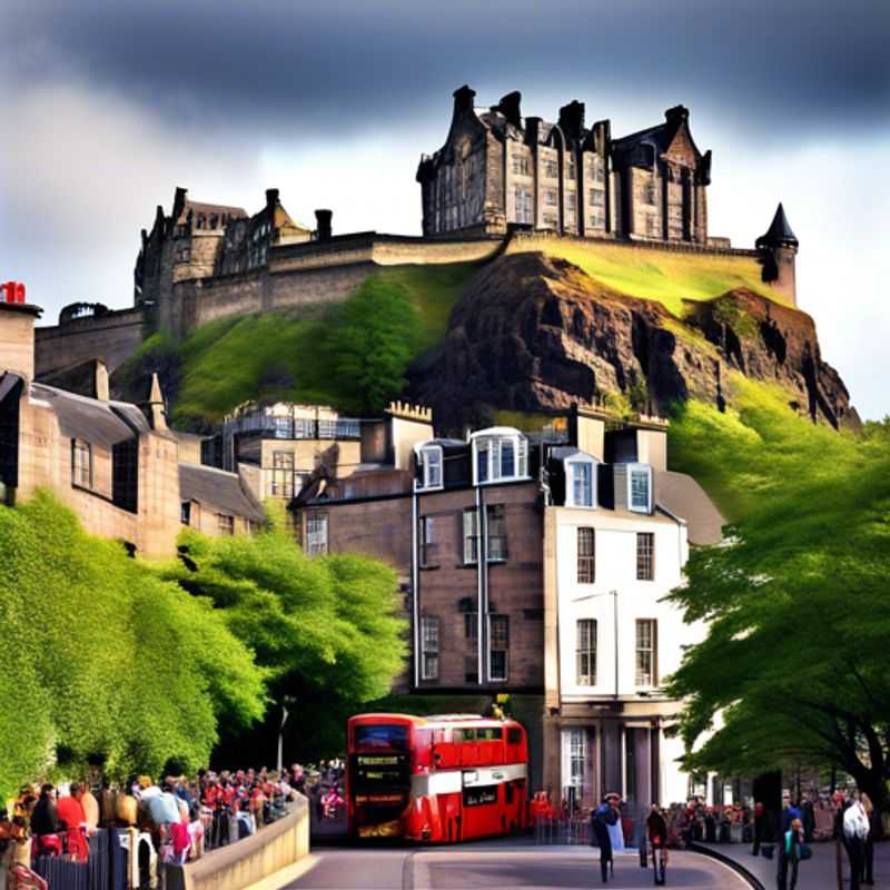 Three stylish couples, the epitome of The Luxury Festivalgoer, stroll through Edinburgh's cobbled streets, taking in the vibrant atmosphere and gothic grandeur of this enchanting Scottish city.