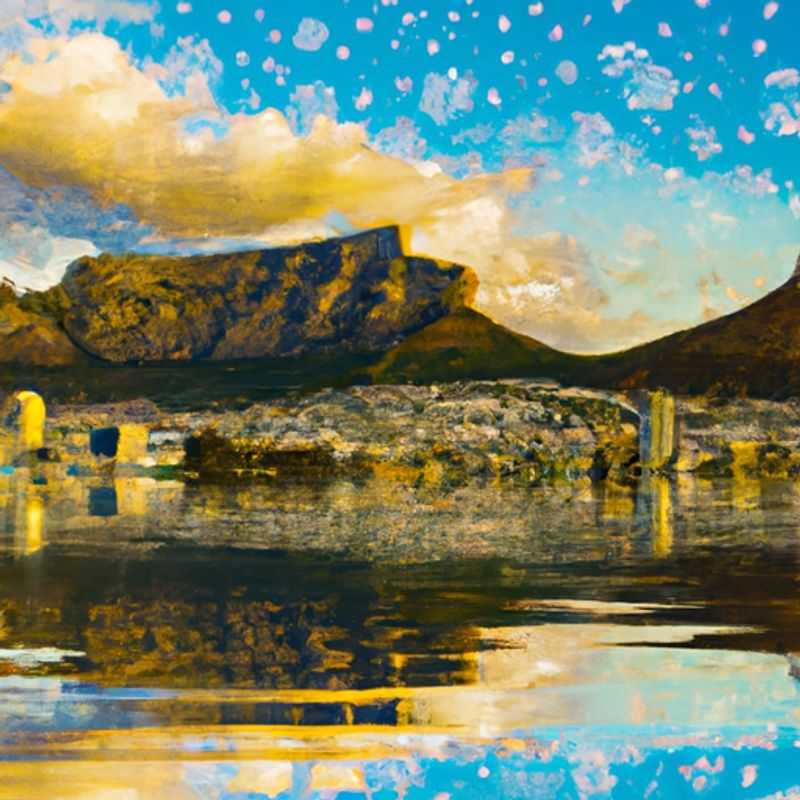 Dois casais desfrutando da beleza estonteante da Table Mountain, cercada por águas azuis cristalinas, durante sua viagem de 3 semanas à Cidade do Cabo, África do Sul, na primavera.