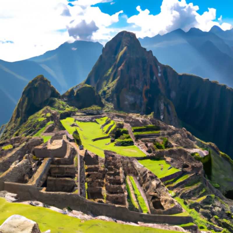 Um viajante solitário se maravilha com a beleza antiga de Cusco, Peru, cercada por montanhas imponentes sob o céu azul brilhante de verão, durante sua aventura de uma semana explorando a história e a cultura incas.