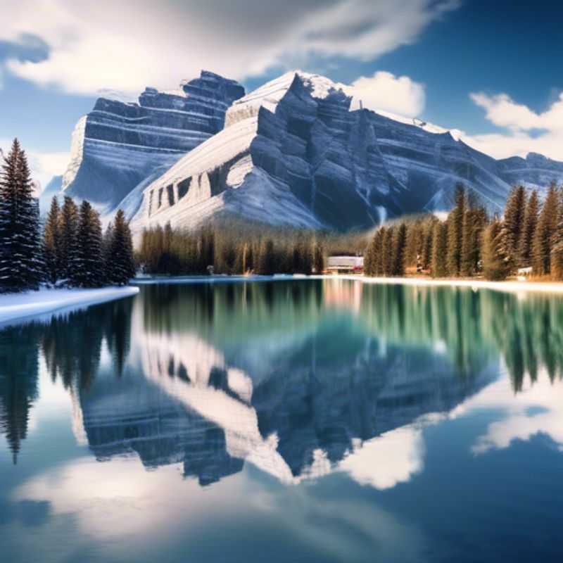 Les majestueuses montagnes enneigées de Banff, au Canada, un paysage de luxe naturel.