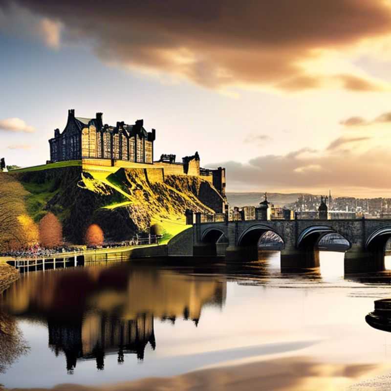 A solo traveler embracing the enchanting winter charm of Edinburgh, Scotland, with its historic castles and cozy streets, during a luxurious week-long getaway.